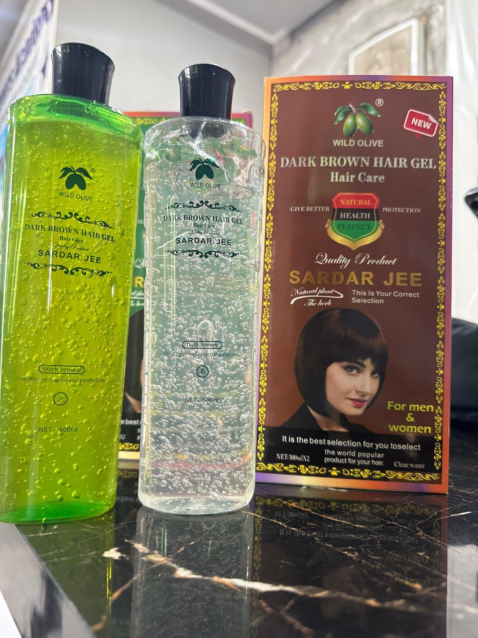 Sardar Jee Black Hair Color Gel SARDAR JEE EASY DYEING COLOURING GEL + OIL 2 BOTTLES 1000 ML