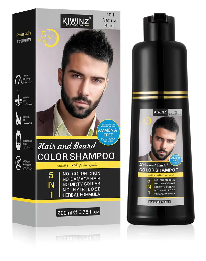 Product details of Kiwinz Hair Color Shampoo | Argan Oil Extract | For Men & Women | 5 In 1