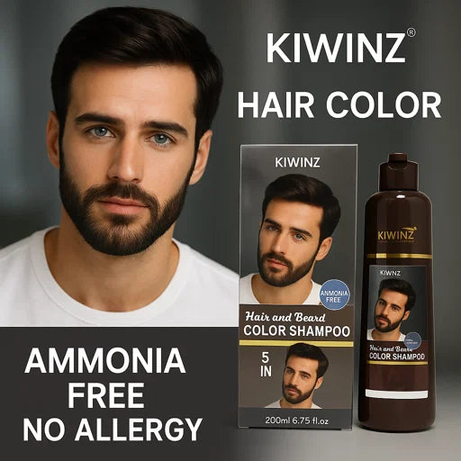 Product details of Kiwinz Hair Color Shampoo | Argan Oil Extract | For Men & Women | 5 In 1